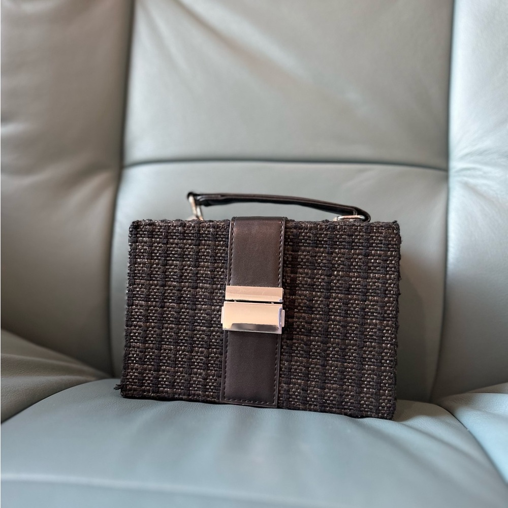 Zara black tweed handbag